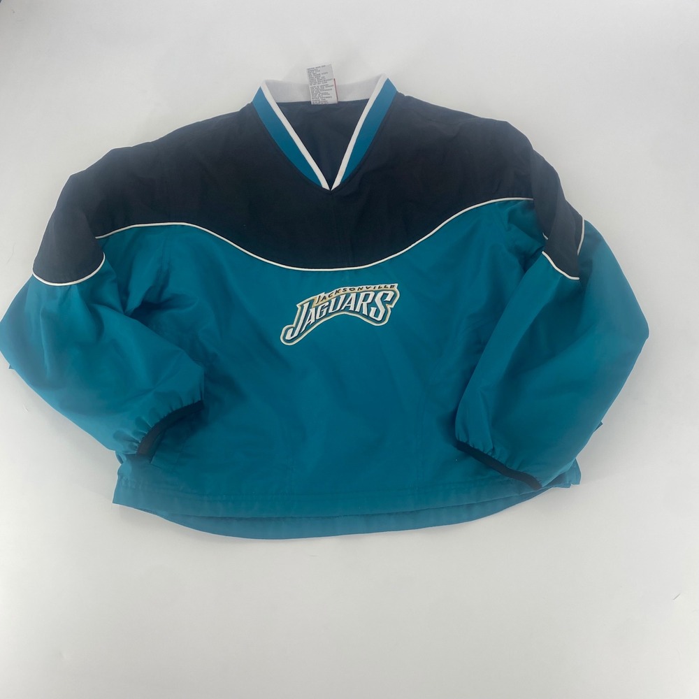 Jacksonville Jaguars NFL Vintage Kids Teal Windbreaker Pullover Size M 10-12